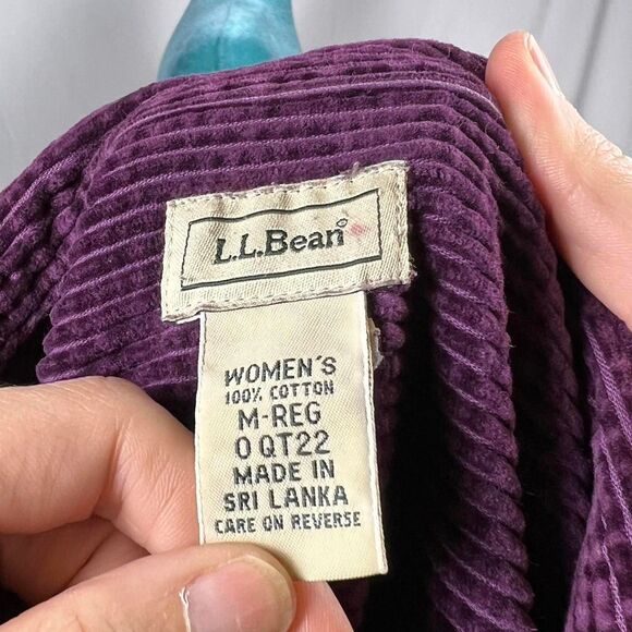 L.L. Bean Vintage Purple Corduroy Button-Up Overshirt (Women's M) - Picture 6 of 6